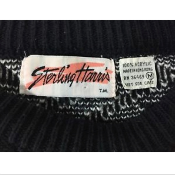 Sterling Harris VTG 80's Geo Sweater Sz M - Picture 7 of 8